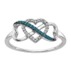 Flash Sale ✨ 1/10 ct. t.w. Blue and White Diamond Infinity and Heart Ring in 14K White Gold by Belk & Co. 😉