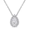 Budget 👏 1.5 ct. t.w. Created Moissanite Halo Necklace in Sterling Silver by Belk & Co. ❤️