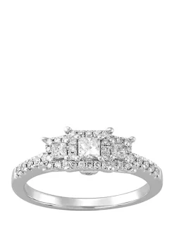 Deals ⌛ 1/10 ct. t.w. Diamond and 1/2 ct. t.w. Lab Created Opal Ring in 14K White Gold by Belk & Co. ✔️ -DealsBelk & Co. Store Belk 31433