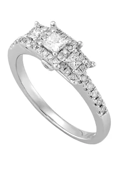 Deals ⌛ 1/10 ct. t.w. Diamond and 1/2 ct. t.w. Lab Created Opal Ring in 14K White Gold by Belk & Co. ✔️ -DealsBelk & Co. Store Belk 31435