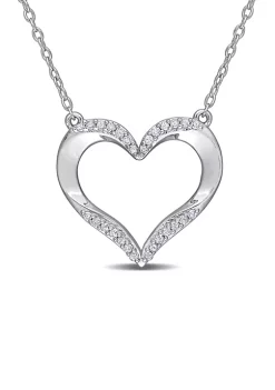 Brand new ๐งจ 1/7 ct. t.w. Diamond Open Heart Necklace in Sterling Silver by Belk & Co. โจ