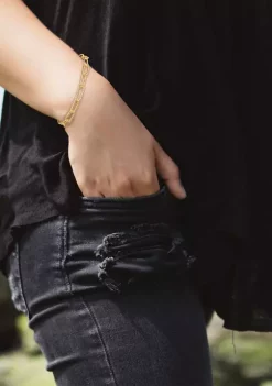 Wholesale ✨ 18k Yellow Gold Plated Sterling Silver 6mm Fancy Paperclip Chain Bracelet by Belk & Co. 🥰 -DealsBelk & Co. Store Belk 31444