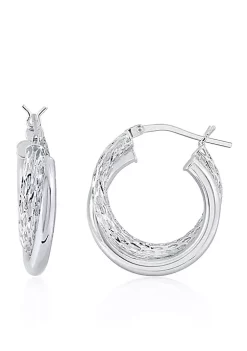 Budget 😍 Sterling Silver Glitter Hoop Earrings by Belk & Co. 😀 -DealsBelk & Co. Store Belk 31449