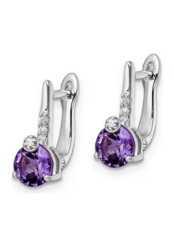 Best reviews of 👍 1.57 ct. t.w. Amethyst and WhiteTopaz Circle Hinged Earring in Rhodium-Plated Sterling Silver by Belk & Co. 😀 -DealsBelk & Co. Store Belk 31453