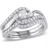 New 😍 1 ct. t.w. Diamond Crossover 3-Stone Bridal Set in 14k White Gold by Belk & Co. 💯