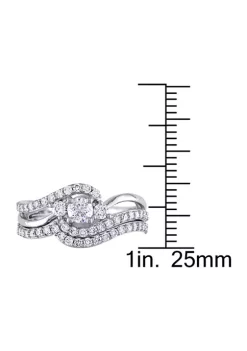 New 😍 1 ct. t.w. Diamond Crossover 3-Stone Bridal Set in 14k White Gold by Belk & Co. 💯 -DealsBelk & Co. Store Belk 31465