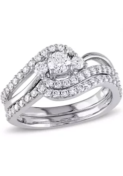New 😍 1 ct. t.w. Diamond Crossover 3-Stone Bridal Set in 14k White Gold by Belk & Co. 💯 -DealsBelk & Co. Store Belk 31467