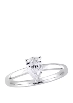 Promo 👏 1 ct. t.w. Pear-Cut Diamond Solitaire Engagement Ring in 14K White Gold by Belk & Co. ⌛