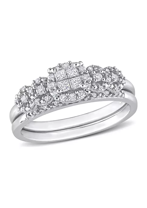 Flash Sale ๐ 1/3 CT TDW Diamond Cluster Bridal Set in 10k White Gold by Belk & Co. ๐ 1 Flash Sale ๐ 1/3 CT TDW Diamond Cluster Bridal Set in 10k White Gold by Belk & Co. ๐