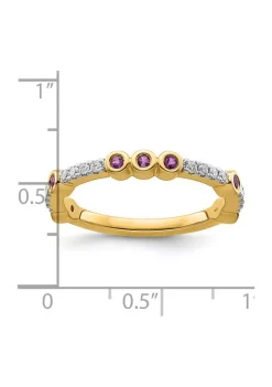 Flash Sale ✨ 1/5 ct. t.w. Amethyst and 1/10 ct. t.w. Diamond Stackable Expressions Ring in 14K Gold by Belk & Co. ✔️ 8 Flash Sale ✨ 1/5 ct. t.w. Amethyst and 1/10 ct. t.w. Diamond Stackable Expressions Ring in 14K Gold by Belk & Co. ✔️ -DealsBelk & Co. Store Belk 31527