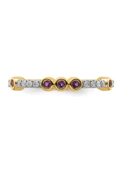 Flash Sale ✨ 1/5 ct. t.w. Amethyst and 1/10 ct. t.w. Diamond Stackable Expressions Ring in 14K Gold by Belk & Co. ✔️ 10 Flash Sale ✨ 1/5 ct. t.w. Amethyst and 1/10 ct. t.w. Diamond Stackable Expressions Ring in 14K Gold by Belk & Co. ✔️ -DealsBelk & Co. Store Belk 31529