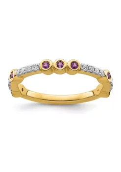 Flash Sale ✨ 1/5 ct. t.w. Amethyst and 1/10 ct. t.w. Diamond Stackable Expressions Ring in 14K Gold by Belk & Co. ✔️ 11 Flash Sale ✨ 1/5 ct. t.w. Amethyst and 1/10 ct. t.w. Diamond Stackable Expressions Ring in 14K Gold by Belk & Co. ✔️ -DealsBelk & Co. Store Belk 31530