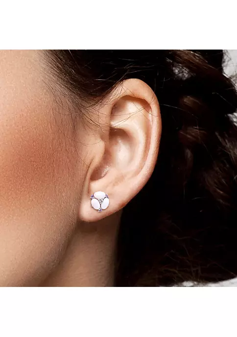 Top 10 โญ 1.66 ct. t.g.w. Opal and Tanzanite Stud Earrings in 14K White Gold by Belk & Co. ๐งจ 4 Top 10 โญ 1.66 ct. t.g.w. Opal and Tanzanite Stud Earrings in 14K White Gold by Belk & Co. ๐งจ - Image 4