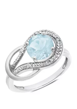 Coupon 🛒 10K White Gold Aquamarine and 1.7 ct. t.w. Diamond Accent Ring by Belk & Co. 🌟 -DealsBelk & Co. Store Belk 31539