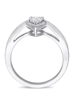 Best deal 😀 1/3 ct. t.w. Diamond Teardrop Halo Engagement Ring in Sterling Silver by Belk & Co. 🥰 -DealsBelk & Co. Store Belk 31542