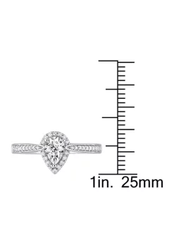 Best deal 😀 1/3 ct. t.w. Diamond Teardrop Halo Engagement Ring in Sterling Silver by Belk & Co. 🥰 -DealsBelk & Co. Store Belk 31543