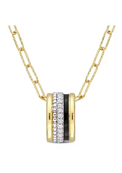 Best Sale 🤩 Lab Created 4/5 ct. t.g.w. Created White Sapphire Pendant with Chain in Yellow Plated Sterling Silver by Belk & Co. ❤️ -DealsBelk & Co. Store Belk 31560