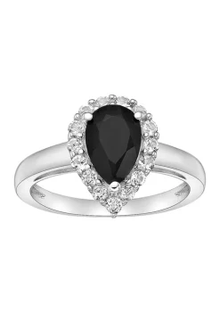 Cheapest 😀 1 1/10 ct. t.w. Black Onyx and 1/2 ct. t.w. White Topaz Ring in Sterling Silver by Belk & Co. ❤️