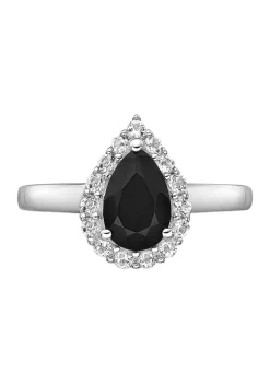 Cheapest 😀 1 1/10 ct. t.w. Black Onyx and 1/2 ct. t.w. White Topaz Ring in Sterling Silver by Belk & Co. ❤️ -DealsBelk & Co. Store Belk 31564