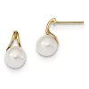 Budget 👏 14K Yellow Gold 7-8mm White Round Freshwater Cultured Pearl Post Earrings by Belk & Co. 🎁