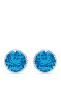 Budget 😉 4 ct. t.w. Swiss Blue Topaz Stud Earrings by Belk & Co. ❤️ -DealsBelk & Co. Store Belk 31576