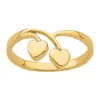 Outlet 👍 14K Yellow Gold Double Heart Drop V Ring by Belk & Co. ✔️