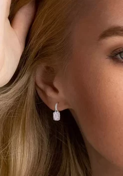 Cheap 😉 1.62 ct. t.w. Created Moissanite Halo Earrings in Sterling Silver by Belk & Co. 🔔 -DealsBelk & Co. Store Belk 31586