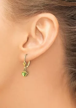 Discount 🧨 0.96 ct. t.w. Peridot 5mm Heart Earrings in 14K Yellow Gold by Belk & Co. 🌟 -DealsBelk & Co. Store Belk 31597
