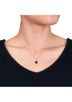 Deals ⭐ 3 ct. t.g.w. Garnet Halo Pendant with Chain in Rose Plated Sterling Silver by Belk & Co. 😉 -DealsBelk & Co. Store Belk 31602