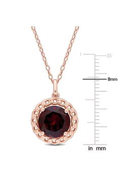 Deals ⭐ 3 ct. t.g.w. Garnet Halo Pendant with Chain in Rose Plated Sterling Silver by Belk & Co. 😉 -DealsBelk & Co. Store Belk 31603