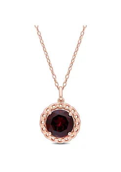 Deals ⭐ 3 ct. t.g.w. Garnet Halo Pendant with Chain in Rose Plated Sterling Silver by Belk & Co. 😉 -DealsBelk & Co. Store Belk 31604