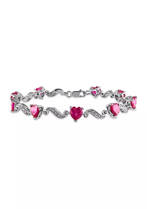 Best Sale ๐ Lab Created 9.09 ct. t.g.w. Heart Shaped Created Ruby and Diamond Accent Bracelet in Sterling Silver by Belk & Co. ๐ 1 Best Sale ๐ Lab Created 9.09 ct. t.g.w. Heart Shaped Created Ruby and Diamond Accent Bracelet in Sterling Silver by Belk & Co. ๐