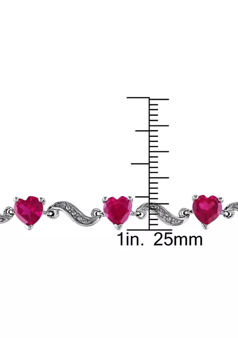 Best Sale ๐ Lab Created 9.09 ct. t.g.w. Heart Shaped Created Ruby and Diamond Accent Bracelet in Sterling Silver by Belk & Co. ๐ 2 Best Sale ๐ Lab Created 9.09 ct. t.g.w. Heart Shaped Created Ruby and Diamond Accent Bracelet in Sterling Silver by Belk & Co. ๐ - Image 2