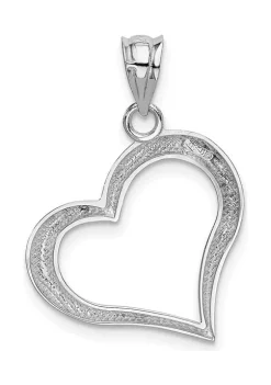 Hot Sale 🛒 14K White Gold Polished Open Heart Pendant by Belk & Co. 💯 -DealsBelk & Co. Store Belk 31615