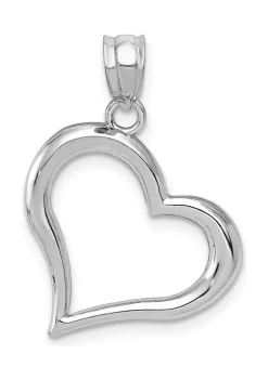 Hot Sale 🛒 14K White Gold Polished Open Heart Pendant by Belk & Co. 💯 -DealsBelk & Co. Store Belk 31617