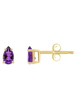 Brand new 🧨 14K Gold 5x3 Pear Shape Amethyst Earrings by Belk & Co. 🥰 -DealsBelk & Co. Store Belk 31622