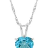 Wholesale 🌟 Sterling Silver 8mm Heart Shape Blue Topaz Pendant Necklace by Belk & Co. ❤️