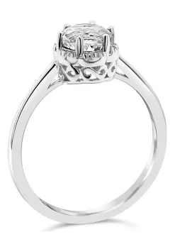 Deals 🧨 Sterling Silver 6mm Round White Topaz Ring by Belk & Co. 👍 -DealsBelk & Co. Store Belk 31632