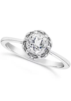 Deals 🧨 Sterling Silver 6mm Round White Topaz Ring by Belk & Co. 👍 -DealsBelk & Co. Store Belk 31634