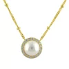 Best deal ⌛ Freshwater Pearl and Created White Sapphire Necklace in Sterling Silver by Belk & Co. 🤩
