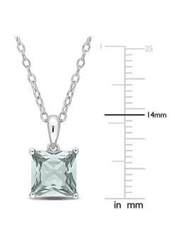 Discount 😀 2 ct. t.g.w. Synthetic Spinel (Aquamarine) Solitaire Pendant with Chain in Sterling Silver by Belk & Co. 🧨 -DealsBelk & Co. Store Belk 31638
