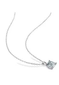Discount 😀 2 ct. t.g.w. Synthetic Spinel (Aquamarine) Solitaire Pendant with Chain in Sterling Silver by Belk & Co. 🧨 -DealsBelk & Co. Store Belk 31639