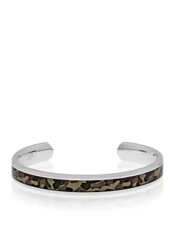 Discount ⌛ Men's Stainless Steel Brown Camouflage Bangle by Belk & Co. 🛒