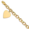 Best Pirce 😀 14K Yellow Gold Link with Heart Charm Bracelet by Belk & Co. 🎁