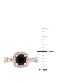 Brand new 🎉 1.5 ct. t.w. Black and White Diamond Halo Infinity Engagement Ring in 14K Rose Gold by Belk & Co. ⌛ -DealsBelk & Co. Store Belk 31662