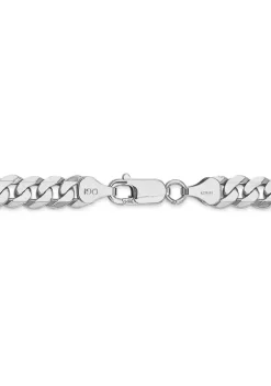 Best Pirce 🥰 Men's 14K White Gold 7.25 Millimeter Beveled Curb Chain Bracelet by Belk & Co. 🤩 -DealsBelk & Co. Store Belk 31674