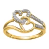 Promo ❤️ 1/10 ct. t.w. Diamond Hearts Ring in 14K Yellow Gold by Belk & Co. 🔔