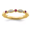 Deals 👍 1/10 ct. t.w. Lab Created Ruby, 0.054 ct. t.w. Diamonds Stackable Expressions Ring in 14K Gold by Belk & Co. ✔️