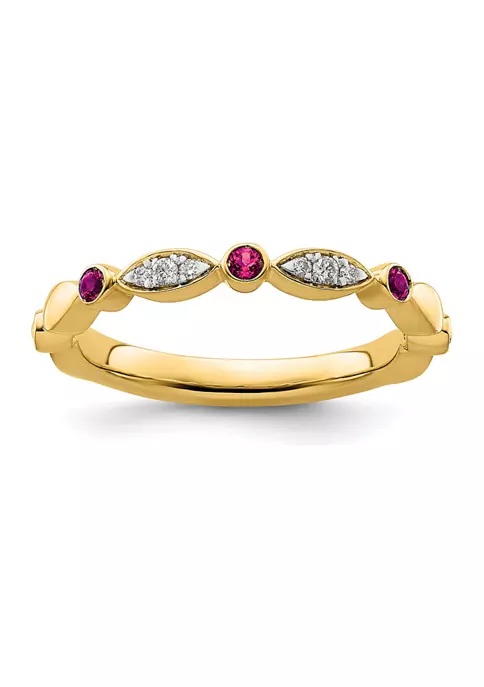 Deals ๐ 1/10 ct. t.w. Lab Created Ruby, 0.054 ct. t.w. Diamonds Stackable Expressions Ring in 14K Gold by Belk & Co. โ๏ธ 1 Deals ๐ 1/10 ct. t.w. Lab Created Ruby, 0.054 ct. t.w. Diamonds Stackable Expressions Ring in 14K Gold by Belk & Co. โ๏ธ