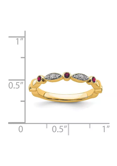 Deals ๐ 1/10 ct. t.w. Lab Created Ruby, 0.054 ct. t.w. Diamonds Stackable Expressions Ring in 14K Gold by Belk & Co. โ๏ธ 3 Deals ๐ 1/10 ct. t.w. Lab Created Ruby, 0.054 ct. t.w. Diamonds Stackable Expressions Ring in 14K Gold by Belk & Co. โ๏ธ - Image 3